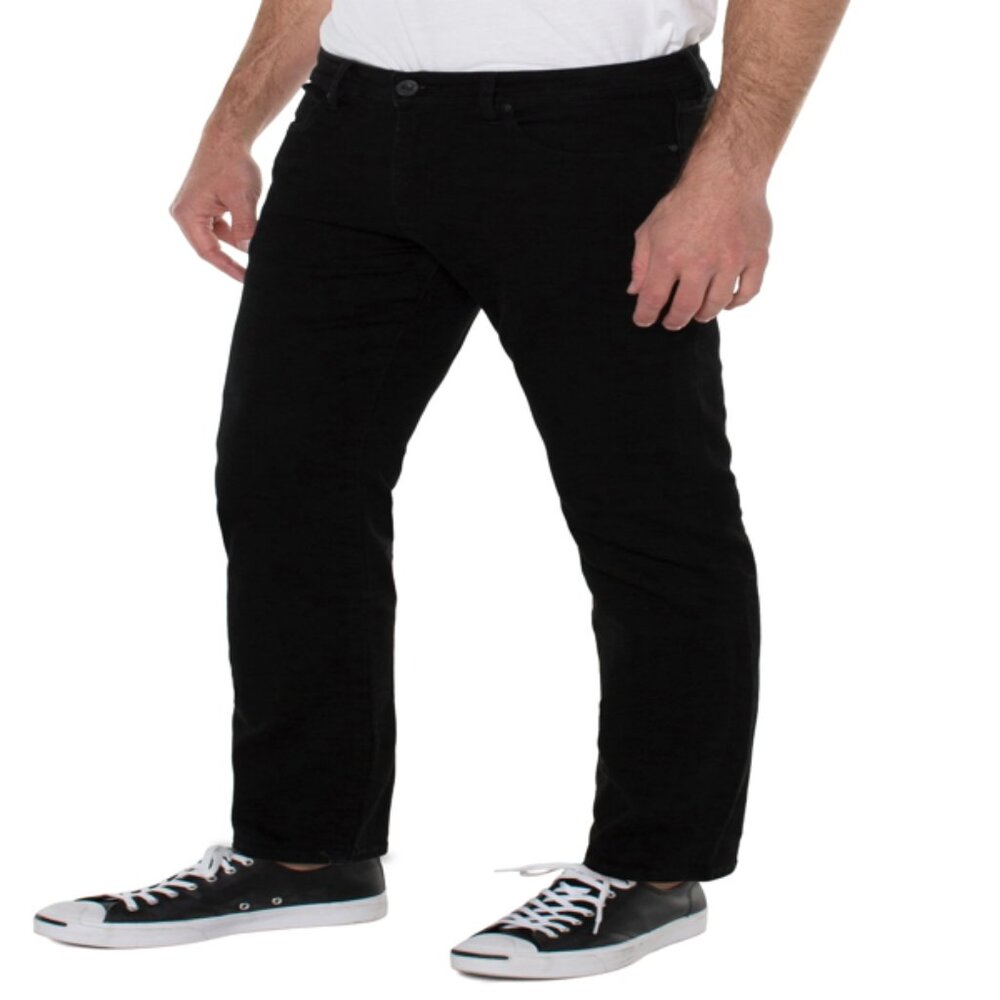 Liverpool Los Angeles Men's Regent Relaxed Straight Black Stretch Denim 29x32